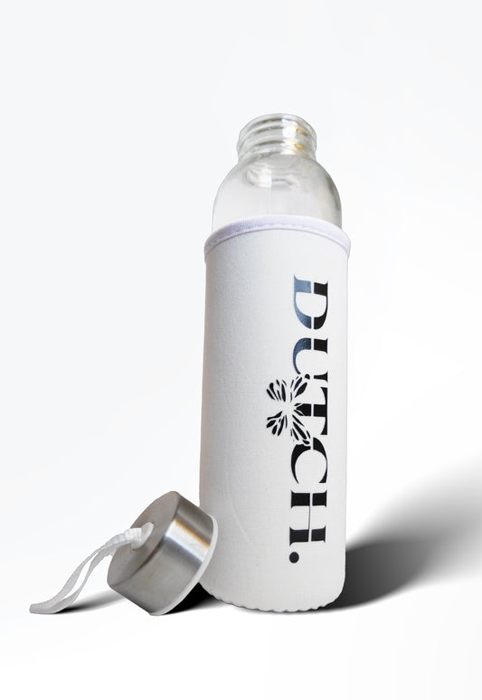 DUTCH.  - GLASS BOTTLE (with sleeve). - Premium Glazenfles from DUTCH. - Just €17.99! Shop now at DUTCH.