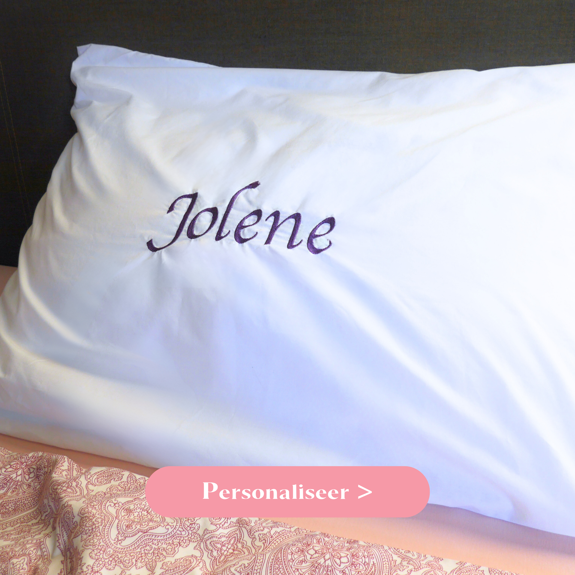 MAEVE – Pillowcase with embroidered name - Premium Kussenslopen from DUTCH. - Just €22.99! Shop now at DUTCH.